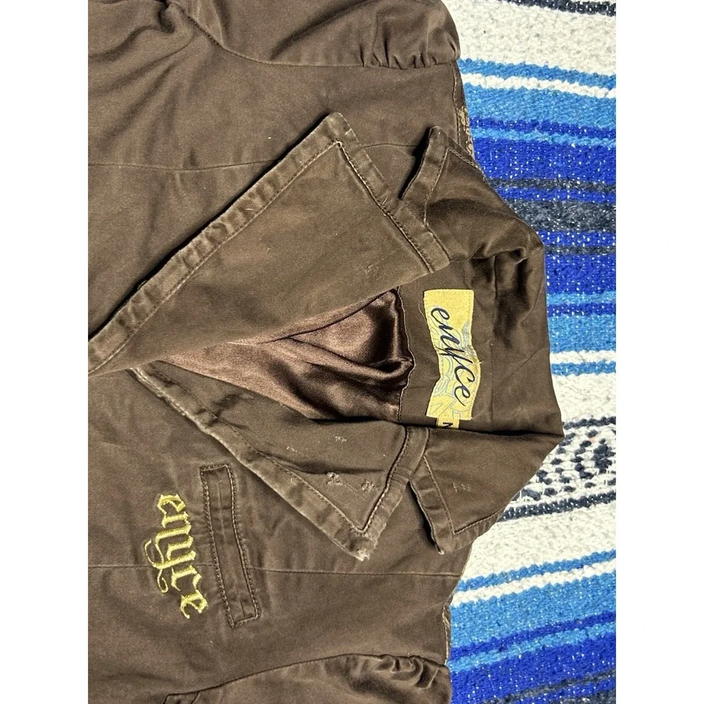 Vintage Y2K Enyce Blazer Jacket Toddler Girls Youth Medium Brown Cyber Grunge